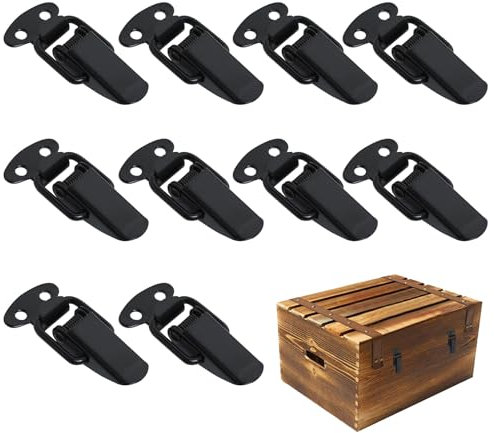 LEIBOCHAO 10 Pièces Loquet à Ressort Bascule Acier Inoxydable, Fermeture à Levier, Loquet à Bascule, Fermoir Boite, pour Coffret, Boîte, Tiroir, Armoire