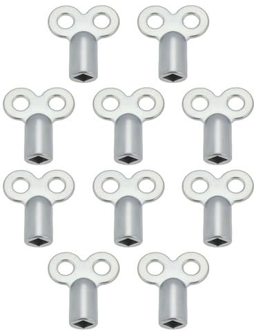 SG Store 10 Pcs 5mm Square Radiator Bleed Valve Keys Metal Key Radiator Valve Clock Key for Radiators Bleeding and Air Venting for Home Heating Systems