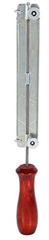 Acouto Feilenhalter Kettensägen-Schärfset Kettensägenfeilen-Kit Kettensägen-Schärfhalter Holzhalter Runde Feile Werkzeugset/Werkzeugset (Holzgriff+Halterung+Feile/4,0 mm)