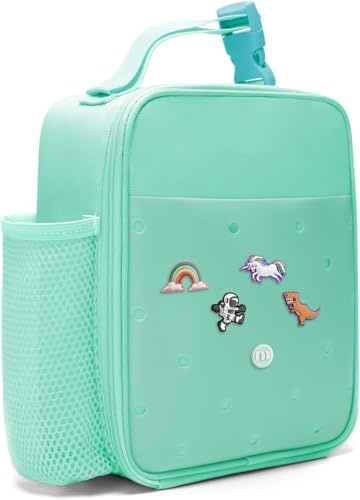 AOTM Sac Isotherme Repas Enfant 4L, Lunch Bag DIY Garçons Filles, Glacière Portable Étanche, Petit Sac avec Poignée pour Pique-Nique, Travail et École (Vert Clair)