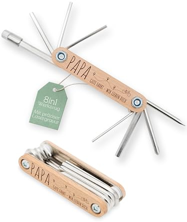 Abenteuernah Fahrrad Multitool, Geschenke für Männer, Fahrrad-Zubehör, Biker Papa Geschenk, Vatertagsgeschenk, Bike Werkzeug Velo in schönen Designs (Papa)