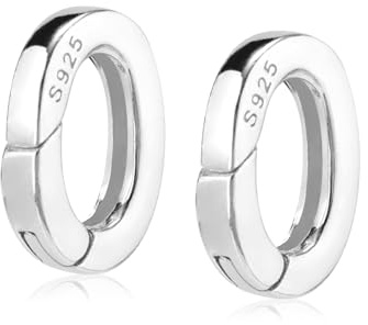 2uds Cierres de Joyería, Plata de 925 Ovalados Cierres Acortadores y Potenciadores de Collares Conectores de Anillos con Cierre de Resorte para Mujeres Pulseras Fabricación de Joyas