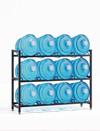 Generisch Portabottiglie d'acqua da 5 galloni per 2-20 bottiglie, senza oscillazione, scaffale per bottiglie d'acqua spesso resistente per casa, ufficio, cucina, magazzino, garage (35 x 35 x 56 cm)