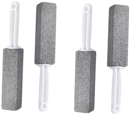 KINHARD 4 Stück Bimsstein Toilette, 24 cm WC Reinigungsstein, Bimsstein Quader, Toilettenbürste aus Bimsstein mit Griff, Bimsstein Reiniger Bürsten, für WC, Waschbecken, Fliesen