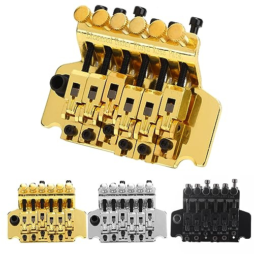 Double Rocking SP -Stabilisator Tremolo B -System für E -Gitarre mit Mikrofon und Erior Schwarz (GOLD)