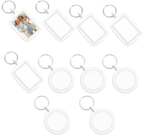 oruola 10 Stück Schlüsselanhänger Foto,Schlüsselanhänger Bild, Foto Anhänger Rund, Fotoanhänger für Als Souvenir, Anhänger Bild für DIY, Geburtstag Jahrestag, Geschenke, Gedenken (4cm)