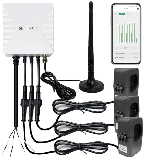 WLAN-Energiemonitor mit 3 x 80 A-Klemmen, Smart Home-Strommonitor zur Stromverfolgung in Echtzeit, WLAN-Zähler für Solar-/Nettomessung, Automatisierung und Steuerung der Energieversorgung im Haushalt