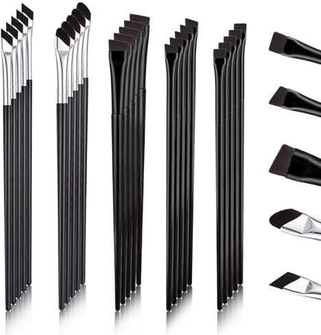 35 Pack Eyeliner & Eyebrow Brush Set,Sickle Fine Angled Eyeliner Brush,Ultra Thin Eyebrow Brushes,Eyebrow Tint Brushes,Professional Eye Smudging,Eye Makeup brush Applicator for Eyeliner Eyebrow Eyelid