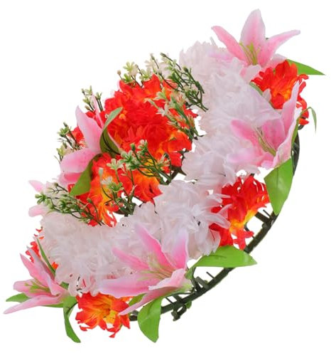 VINTORKY Ghirlanda Funebre Artificiale per Cimitero Decorazione Commemorativa Lillà Rosa per Attività e Sacrifici Compatte e Design