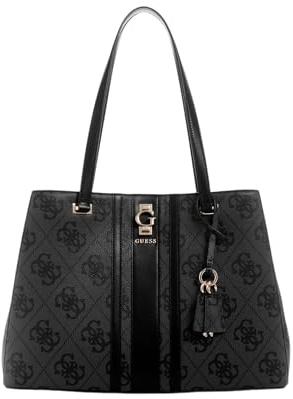 GUESS ERENIA GIRLFRIEND SATCHEL, COLOR CLO - COAL LOGO CLO - COAL LOGO ONE SIZE