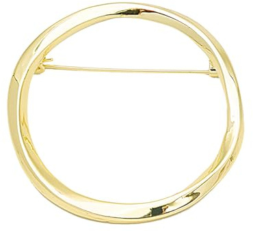 Tondo Cerchio Spilla Risvolto Scialle Pin per Le Donne Minimalista Vestito Sciarpa Cappello Maglione Zaino Vestiti Accessori Decorazione Spille Pins Gioielli di Moda (Oro)