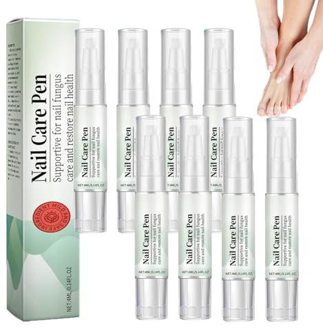 Nagelpflegestift, Nagelwachstumsserum und Nagelhautöl mit natürlichen Inhaltsstoffen, Pflegeöl für beschädigte, brüchige Nägel und Zehennägel, weißer Nagelstift Stärkungs und Härtebehandlung (8 PCS)