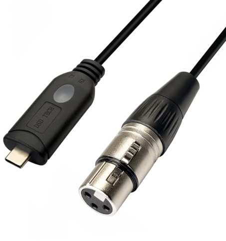 DSD TECH SH-RS09C USB-C to DMX512 Adapter Cable with FTDI Chip Support Freestyler QLC and Pi Open Lighting(1.8M/5.9FT)