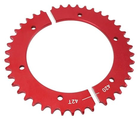FUANA Pignone diviso a 42 denti con catena 420, ruota posteriore in alluminio anodizzato rosso per Predator 212cc 196cc 6.5hp 7.0hp Mini per bici Go Kart
