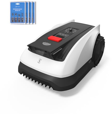 ECOVACS Goat O800 RTK Robot Tondeuse avec 4 Kits de Lames – sans Fil, RTK+Vision Lidar, Cartographie Automatique, Passages Étroits (0,7 m), Tonte Précise des Bordures,Pente 45%