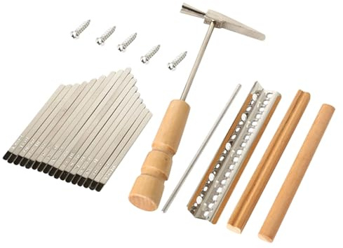 Kisangel Daumenklavier Zubehör Satz mit 17 Tasten und Metall Installieren Verschleißfest für Selbstgemacht Kalimba Bausatz und Geschenk