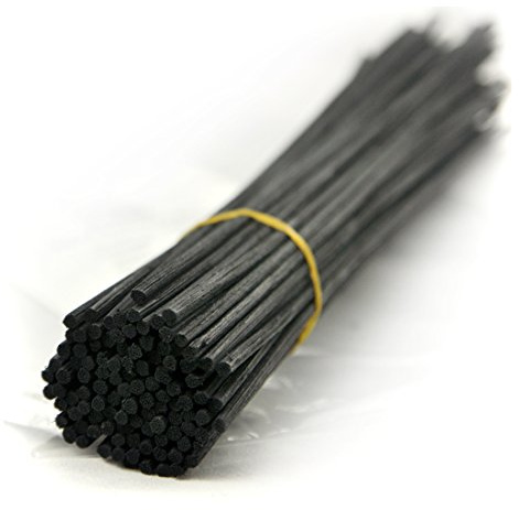 100 Stück Färbung Rattanstäbchen Reed Diffusor Stöcke Holz Rattan Reed Sticks (30cm x 3mm, Schwarz)
