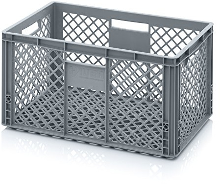 Auer EO 64/32 Boîte de rangement et de transport empilable en plastique 60 x 40 x 32 60x40x32 Bacs Euro ajouré