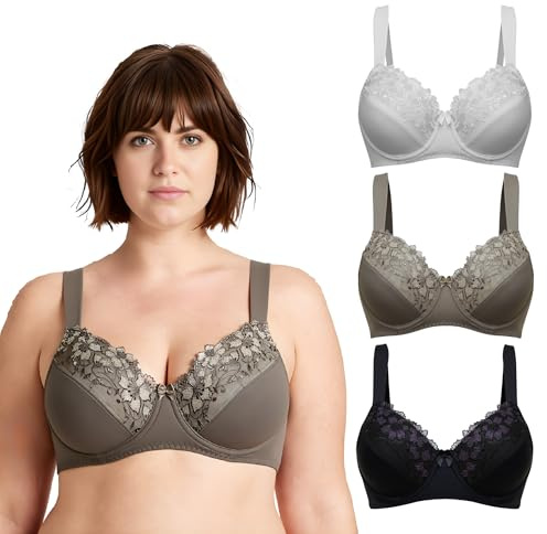 Curve Muse Reggiseni sfoderati con Ferretto Minimizer | Ricamo, Pizzo, Mesh, Spalline regolabili, Chiusura a Gancetti, Nylon
