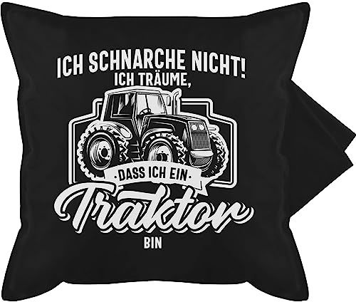 Shirtracer Kissenbezug - Traktoren - Kissen - Ich schnarche Nicht ich träume DASS ich EIN Traktor Bin weiß - 50 x 50 cm - Schwarz - traktorkissen trecker kissenhüllen Landwirt Schnarchen kissenhülle