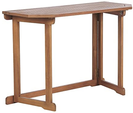 Beliani Balcone Tavolo pieghevole Piano regolabile 110 x 47 cm Terrazza legno di acacia
