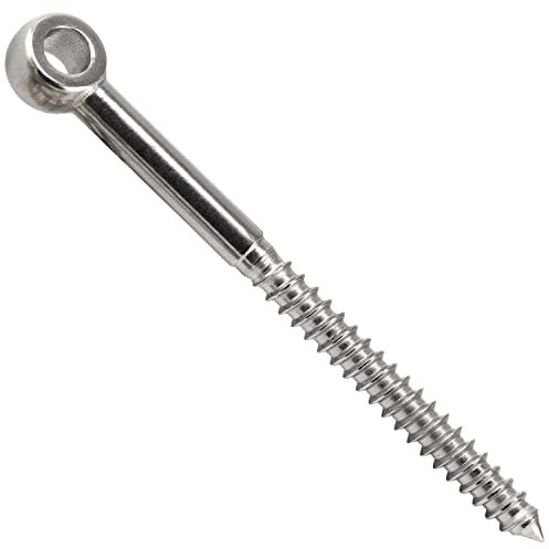 OPIOL QUALITY® Augbolzen mit Holzgewinde 8x80 mm aus Edelstahl A4 V4A (5 Stück) Ringschraube Ringbolzen Ösenschraube Augenbolzen Augenschraube Ringschrauben