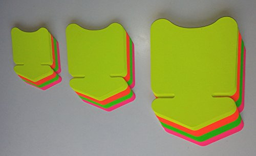 60 Pfeile - Sortiment Preisschilder aus Neon Karton gemischt 3 Größen 270g/qm und 380g/qm Werbesymbole