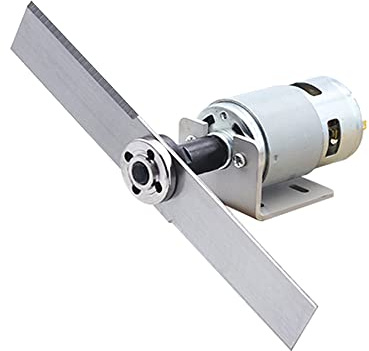 Moteur CC 12-24V 775 avec ensemble de lame en acier au manganèse et support de montage pour tondeuse à gazon - Moteur CC 775 à grande vitesse pour outil de jardin DIY (12V5000RPM)