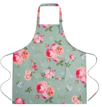 Harrington Marley UK Seller | Floral Apron | Roses Pretty Vintage Style Aprons | Shabby Chic, Ditsy Peony Flower Design | Gift Idea For Her | Retro 1950's Sugarcraft Apron Pinny