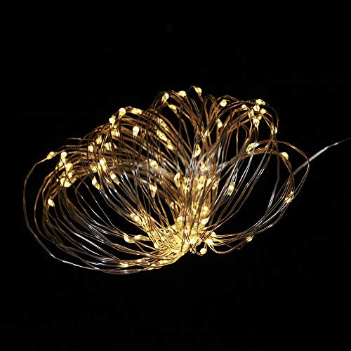 Mumusuki Outdoor Lichterketten, 10m 100LED Solar Kupferdraht Lichterkette Garten Dekoration Lampe Lichterkette Warmes Licht