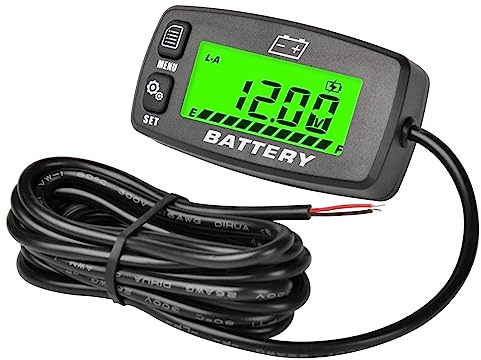 Runleader DC da 12 V a 48 V LCD, indicatore di capacità della batteria, indicatore di tensione, monitoraggio di carica e scarica, adatto per batterie al piombo acido LiFePO4 Gel AGM, funziona su