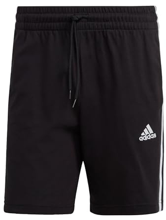 adidas Herren Essentials 3-Stripes Shorts, Black / White, XL