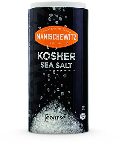Manischewitz Premium Kosher Salt - Coarse Sea Salt from Pure Mediterranean Sea Salt, 454g - Refill for Salt Grinder in Easy Pour Canister - Product of Italy