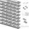 LED Profil Aluminium 40 x 1m, U-Form LED Aluminiumprofil mit milchiger Abdeckung für LED-Strips, Endkappen, und Montageklammer für LED-Streifen, LED Aluminium Profil sehr einfache Installation