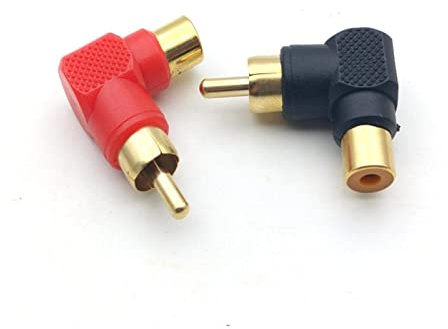 PSKOO Gold Right Angle RCA Adapter Female To Male CONNECTOR (Size : 100PCS)