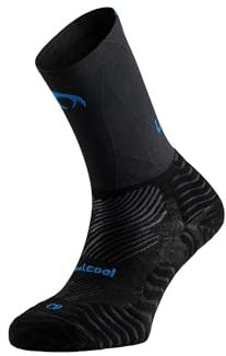 LURBEL Road Pro Laufsocken, Kompressionsstrümpfe, Laufsocken, Langstreckensocken, Anti-Blasen-Socken, Unisex, schwarz/blau, M