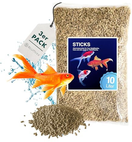 Teichsticks 30L (3×10L) – Fischfutter für Teichfische, Koi & Goldfische – schwimmfähig, mit Vitaminen – hochwertiges Alleinfuttermittel – Nicht trübend