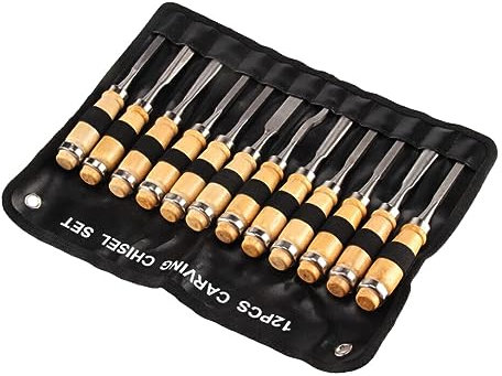 lmoikesz Strumenti per sgorbie da tornio professionali per la lavorazione del legno - Robusti e durevoli per intagli dettagliati Set di scalpelli a mano per intaglio del legno