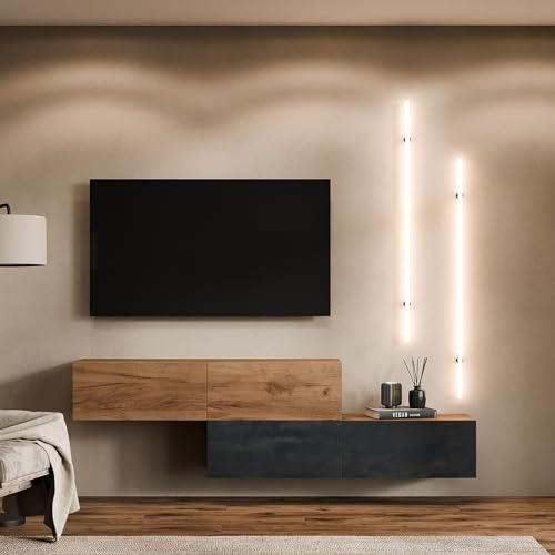 Planetmöbel TV Schrank 280 cm Wohnwand Lowboard Set