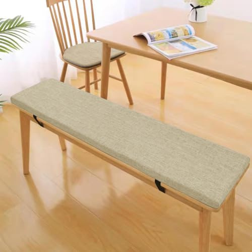 Bettschlange 3CM Dicke Sitzauflage Sitzkissen Bank, Bankauflage Bankkissen, Waschbare Stuhlkissen Bankpolster, Gartenbank Auflage Outdoor, Sitzkissen Groß für Stuhl Boden Bürostuhl,Beige, 180x35x3cm