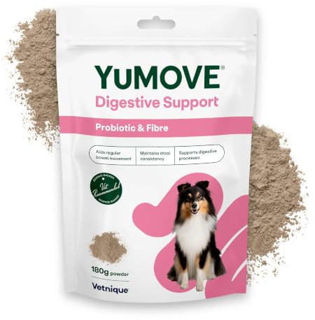 YuMOVE Digestive Care & Fibre, Dog Pre and Probiotic Supplement for Gut Health, Digestive and Anal Glande Support, All Ages and Breeds with Sensitive Digestion, 180g