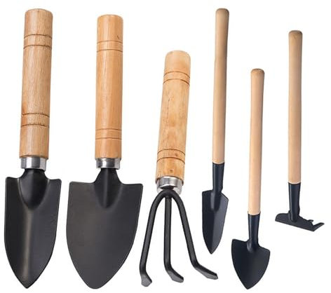 6 Pieces Mini Garden Tools, Garden Tool Set, Mini Shovel, Garden Rake, Flower Pot Shovel, Anti-Rust and Anti-Stain Tools, Suitable for Potted Plants, Flower Plants, Succulents