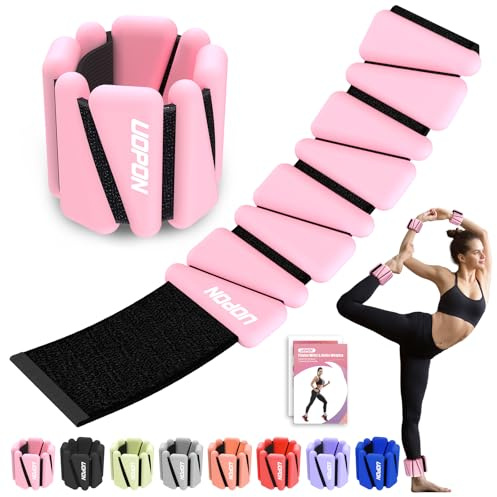 Wrist Ankle Weights for Women Set of 2, Adjustable Silicone Weighted Bangles, Wearable Ultra-durable Strips Weight Bracelet 2 lbs for Yoga, Pilates, Barre, Walking, Arm & Leg Workout
