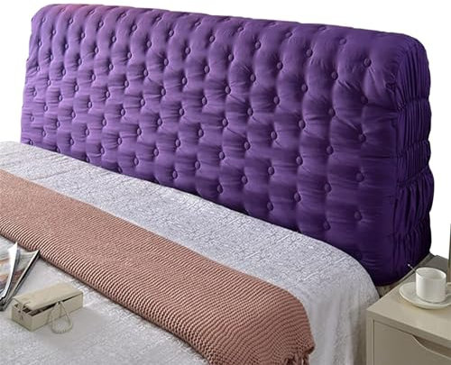 Generisch Bett kopfteil bezug Kopfteilbezug für Doppelbett/Kopfteilbezug/gepolsterter elastischer Samtschutzbezug für Einzelbett Staubschutzbezug aus Baumwolle Dicker kratzfester Bezug (150 cm weiß)