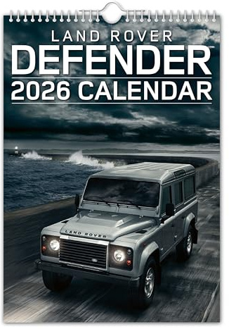 The Calendar King Landy Defender Landie Defender - Calendario de pared 2025 - Nostálgico/coche clásico/Navidad/cumpleaños/idea de regalo/presente/novedad (todo color, tamaño A4)