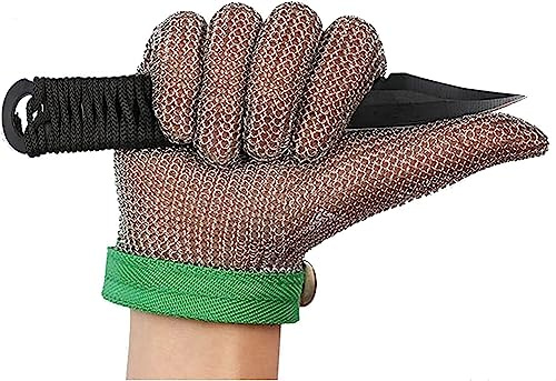 GPECTIFO Anti-cut Gloves Steel Cut-resistant Gloves, Butcher Chef Woodworking Cut-resistant Safety Work Gloves, Level 9 Protection(3PCS-M)