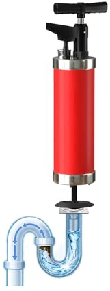 Qcesorib Desatascador Émbolo de Inodoro de Alta Presión con 4 Ventosas, Desatascador Tuberias Profesional con Barómetro Visual, Desatascador WC a Presion, Desatascador Aire Comprimido