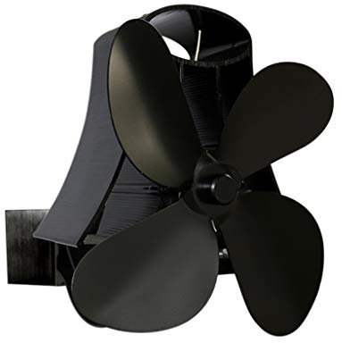 Ventilador de calefacción mejorado con 4 aspas silencioso y eficiente para troncos de madera de pellet, flujo de aire