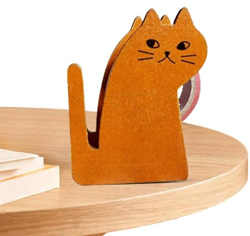 Klebebandabroller mit Katzenmotiv, Tier-Klebeband-Spender, lebendiger Klebebandabroller, robuster Spender mit gewichteter Basis, tragbare Klebebandschneider, Nachfüllpackungen und Spender für