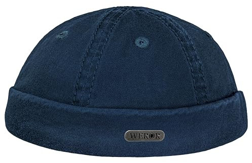 WEROR Dockercap Herren – Mütze Docker Cap Seemannsmütze Dockermütze - Fischermütze aus Baumwolle – WEROR-441.1 (Einheitsgröße, Marine)